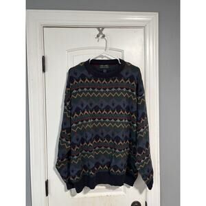 Vintage Alexander Julian Colours Sweater - USA Made - Cotton Pull Over‎ - L